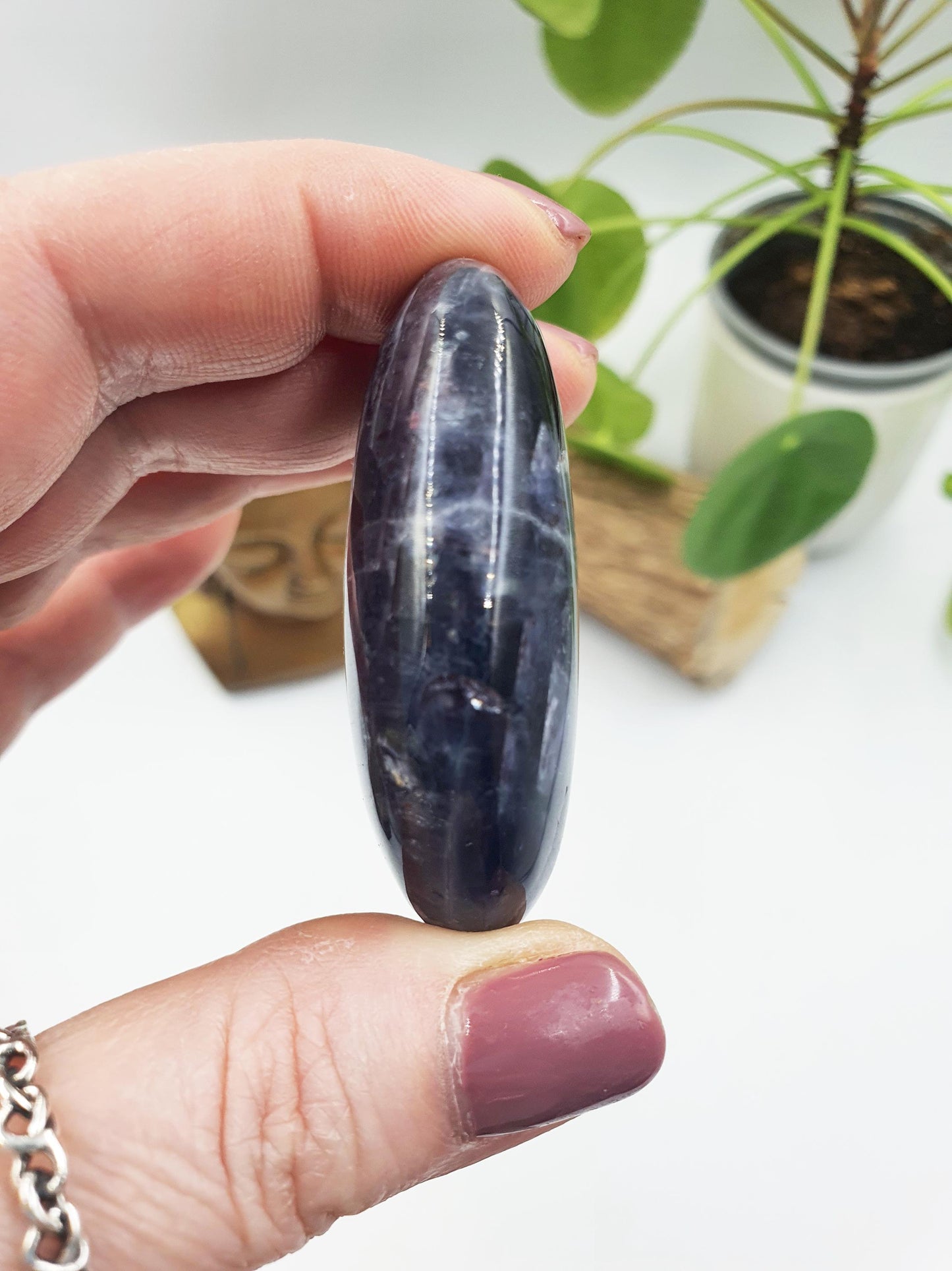 Stunning Flashy Sparkly Iolite Palm / Iolite Palm Stone / Rare Crystal Palm / Meditation Palm / Collectors Palm - 55g