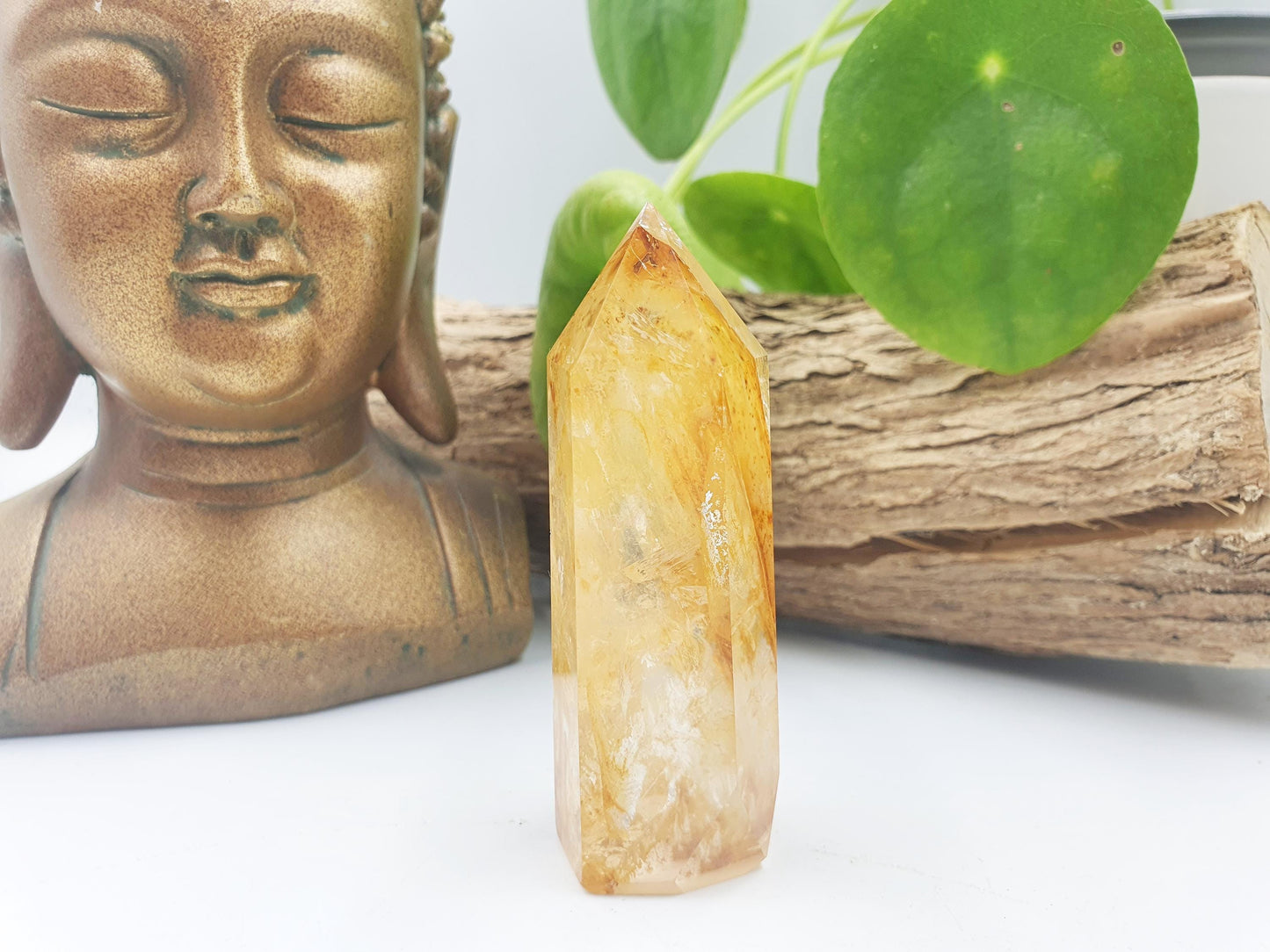 Golden Healer Tower / Golden Healer Crystal Point / Healer Quartz Obelisk / Healing Tower - 85g