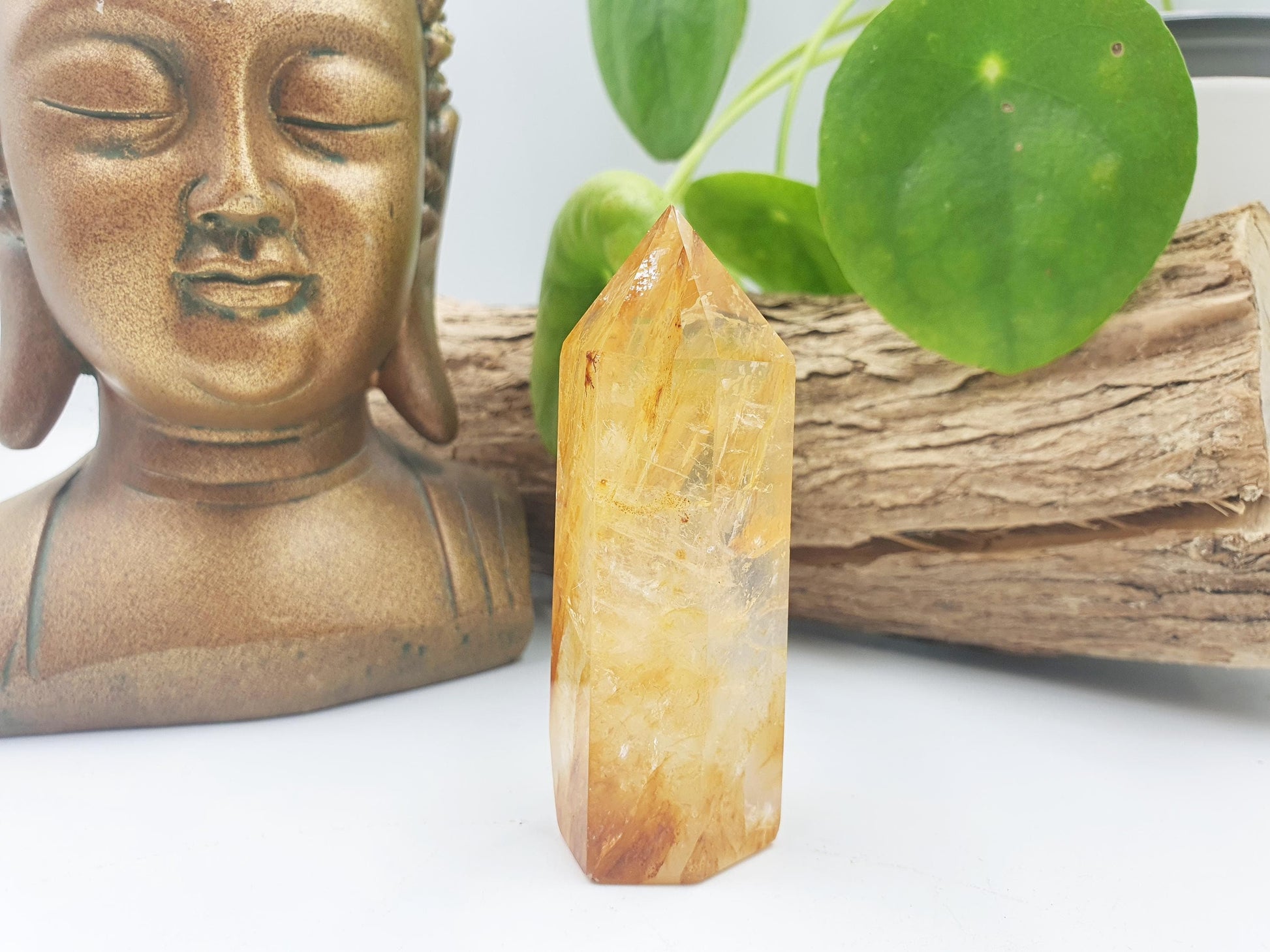 Golden Healer Tower / Golden Healer Crystal Point / Healer Quartz Obelisk / Healing Tower - 85g