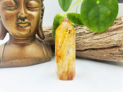 Golden Healer Tower / Golden Healer Crystal Point / Healer Quartz Obelisk / Healing Tower - 85g