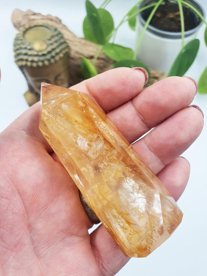 Golden Healer Tower / Golden Healer Crystal Point / Healer Quartz Obelisk / Healing Tower - 85g