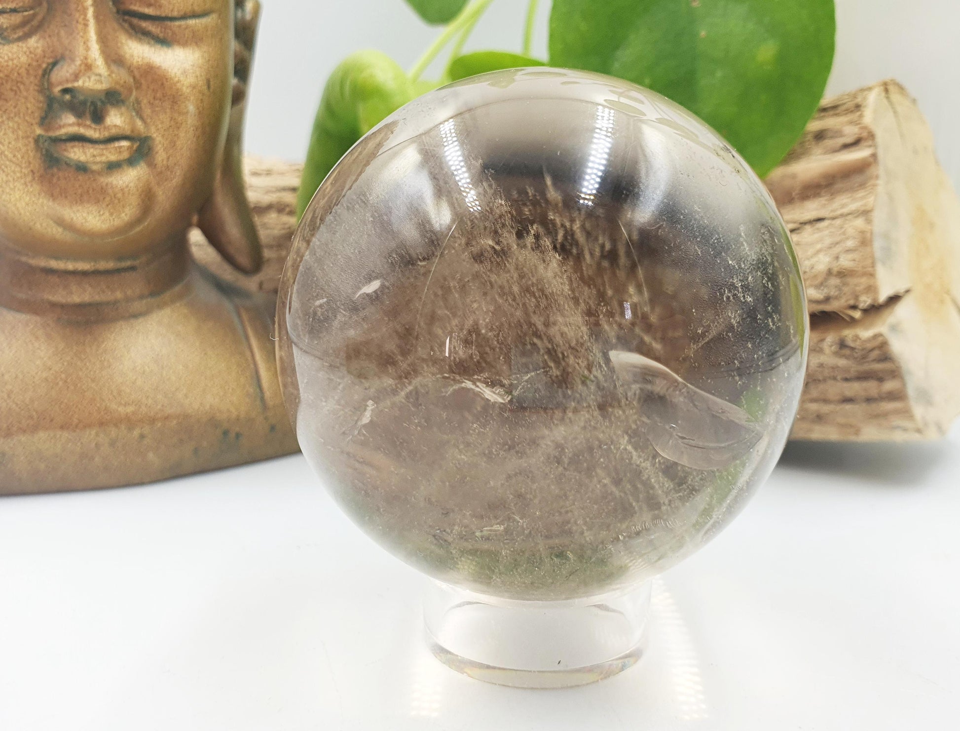 Stunning Light Smoky Quartz Sphere with dusting inclusions / Smoky Quartz Orb / Smoky Quartz Crystal Ball - 67.5mm