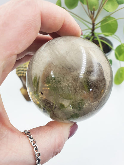 Stunning Light Smoky Quartz Sphere with dusting inclusions / Smoky Quartz Orb / Smoky Quartz Crystal Ball - 67.5mm