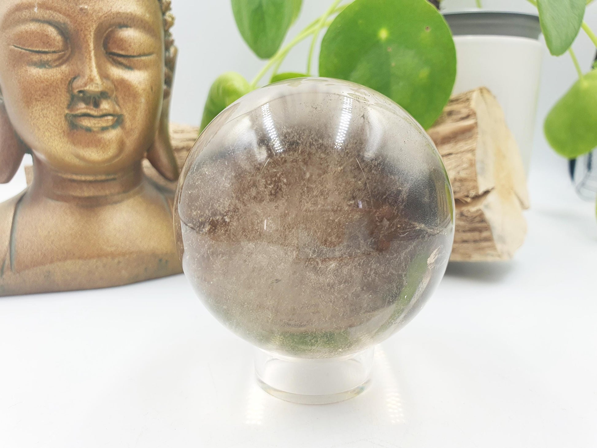 Stunning Light Smoky Quartz Sphere with dusting inclusions / Smoky Quartz Orb / Smoky Quartz Crystal Ball - 67.5mm