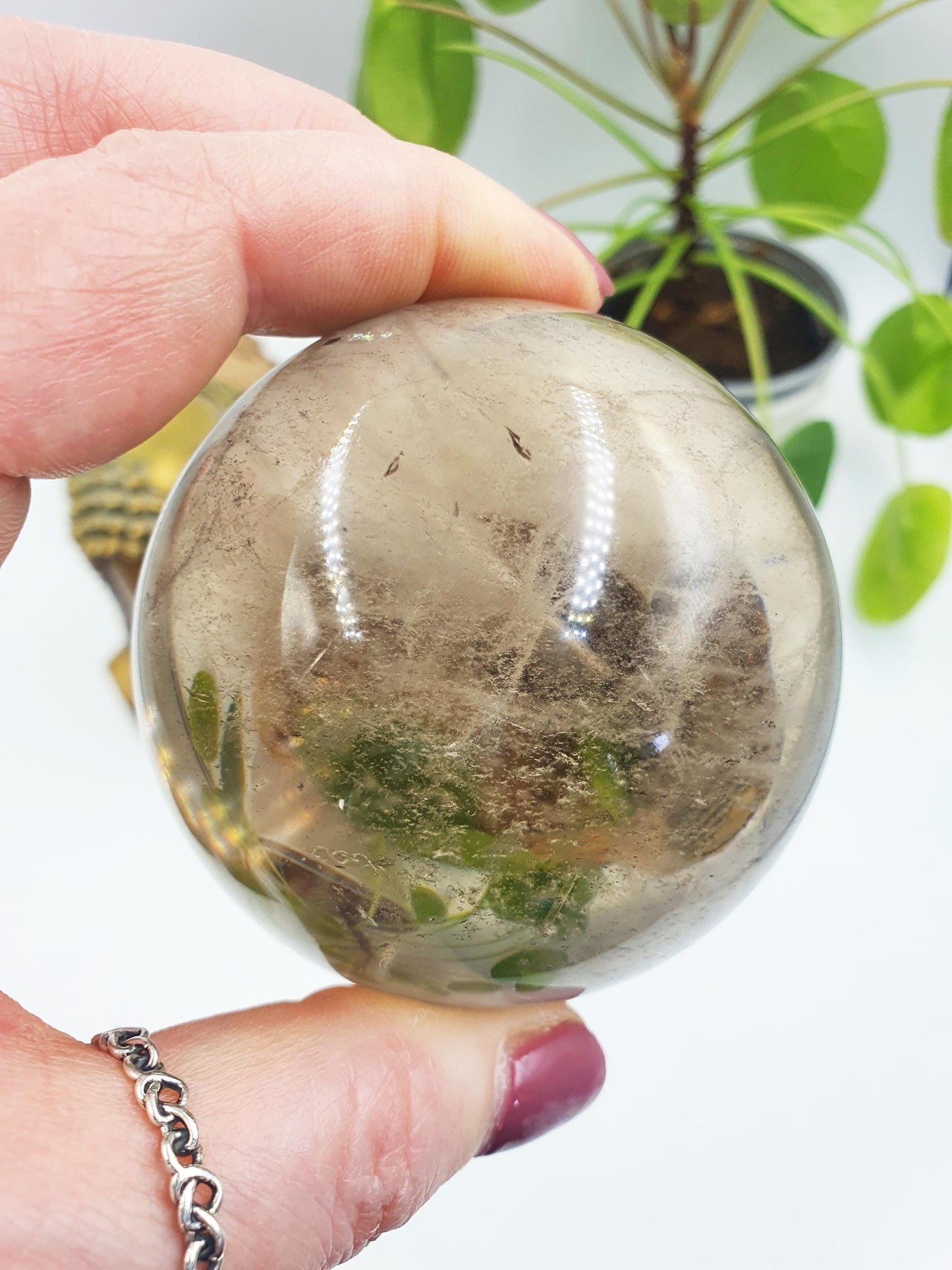 Stunning Light Smoky Quartz Sphere with dusting inclusions / Smoky Quartz Orb / Smoky Quartz Crystal Ball - 67.5mm