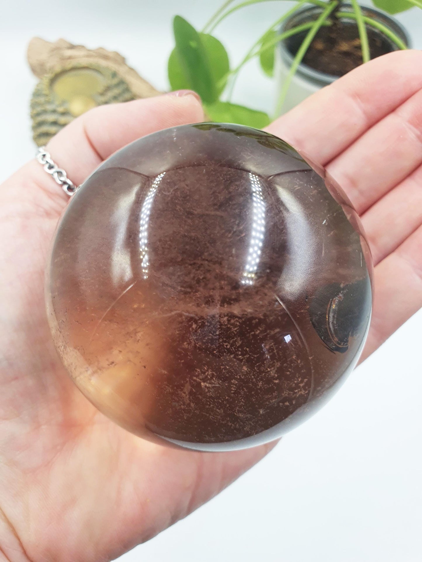 Stunning Light Smoky Quartz Sphere with dusting inclusions / Smoky Quartz Orb / Smoky Quartz Crystal Ball - 67.5mm