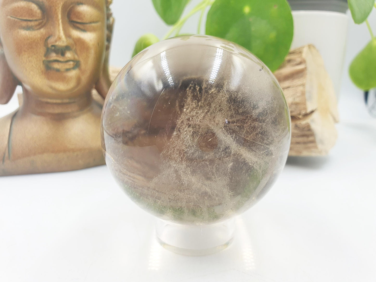 Stunning Light Smoky Quartz Sphere with dusting inclusions / Smoky Quartz Orb / Smoky Quartz Crystal Ball - 67.5mm