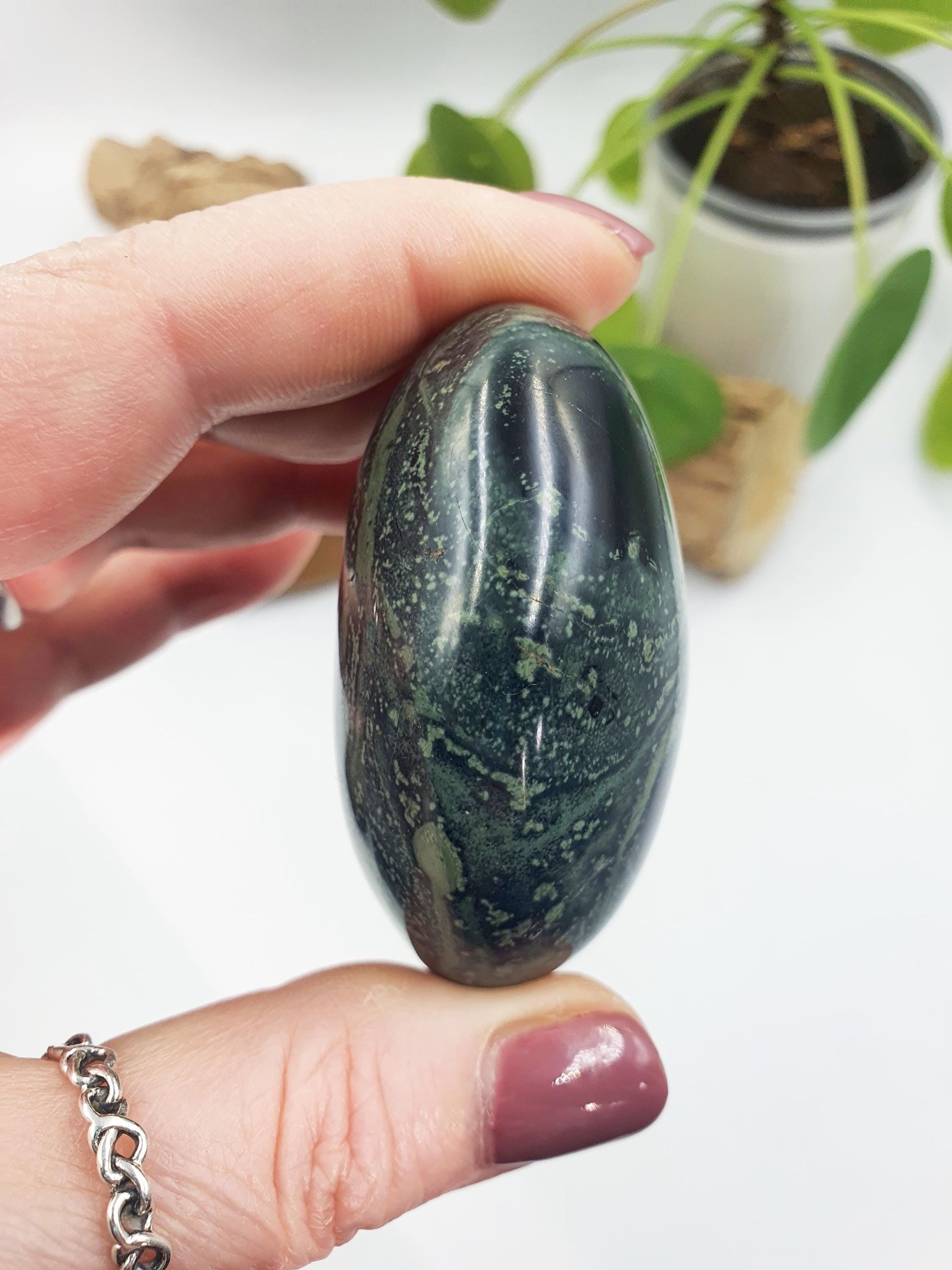 Beautiful Kambaba Jasper Palm / Kambaba Palmstone / Meditation Palm / Reiki Crystal Palm - 115g