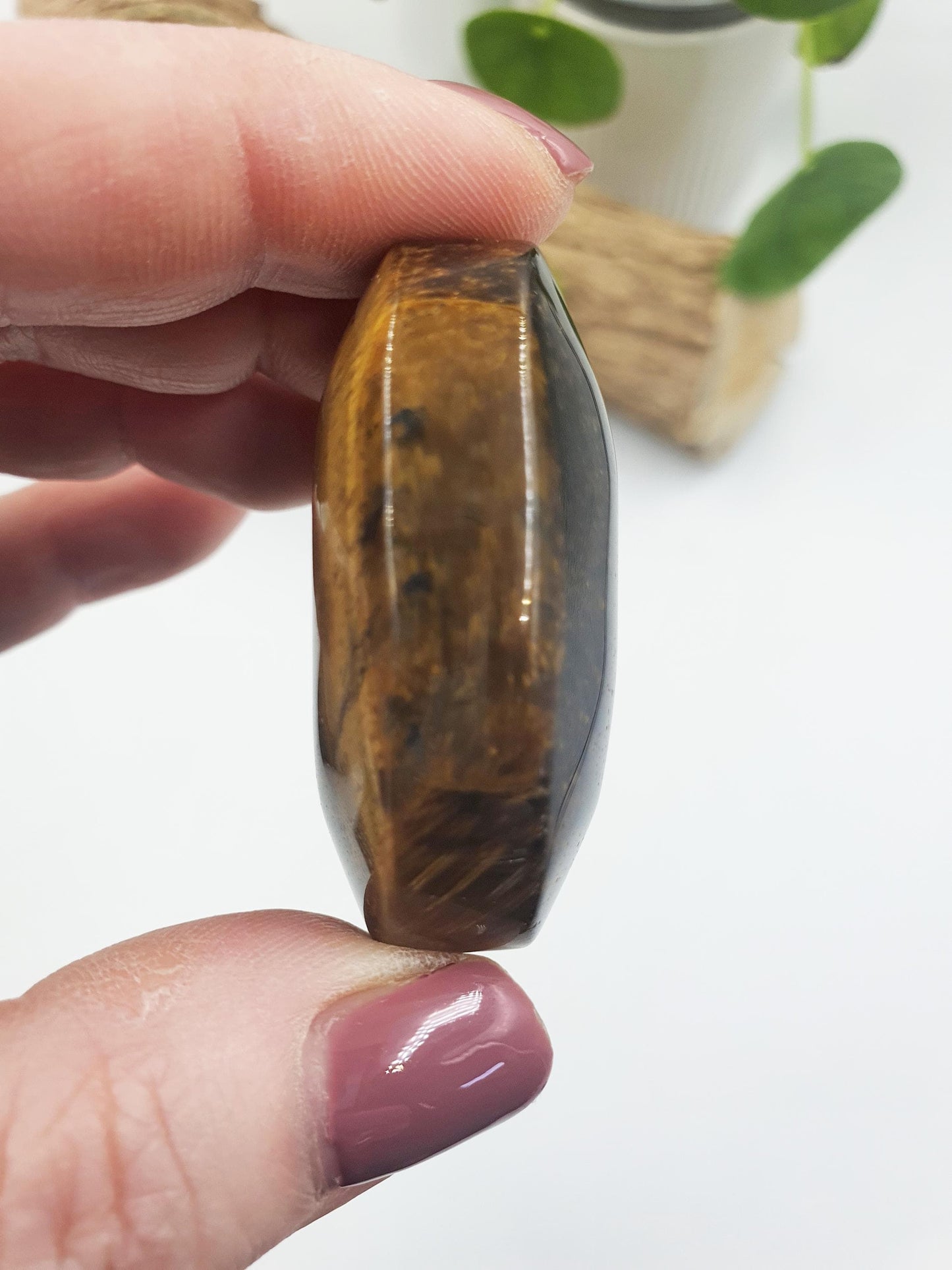 Flashy Yellow Tigers Eye Palm / Tiger's Eye Palm Stone / Pocket Crystal / Meditation Palm/ Reiki Crystal Palm - 50g