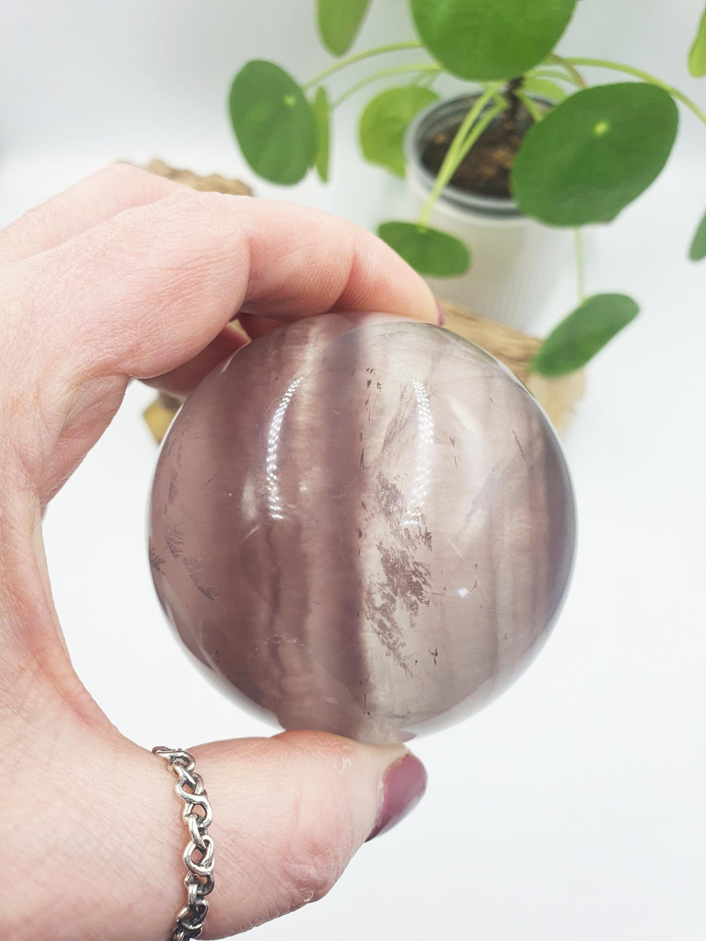 Unique Fluorite Sphere / Large Fluorite Sphere / Fluorite Crystal Ball / Fluorite Orb - 68mm