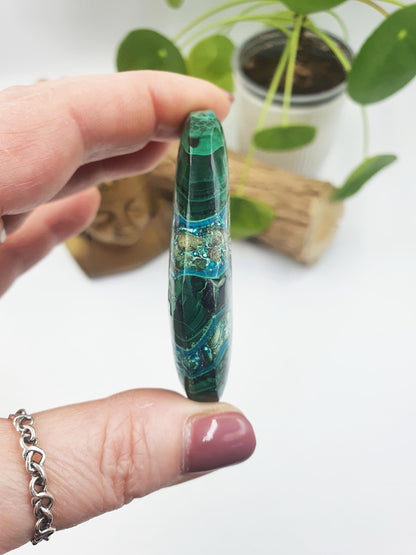 Beautiful Chrysocolla Palm / Chrysocolla Palm Stone / Rare Crystal Palm / Meditation Palm / Reiki Crystal Palm - 80g