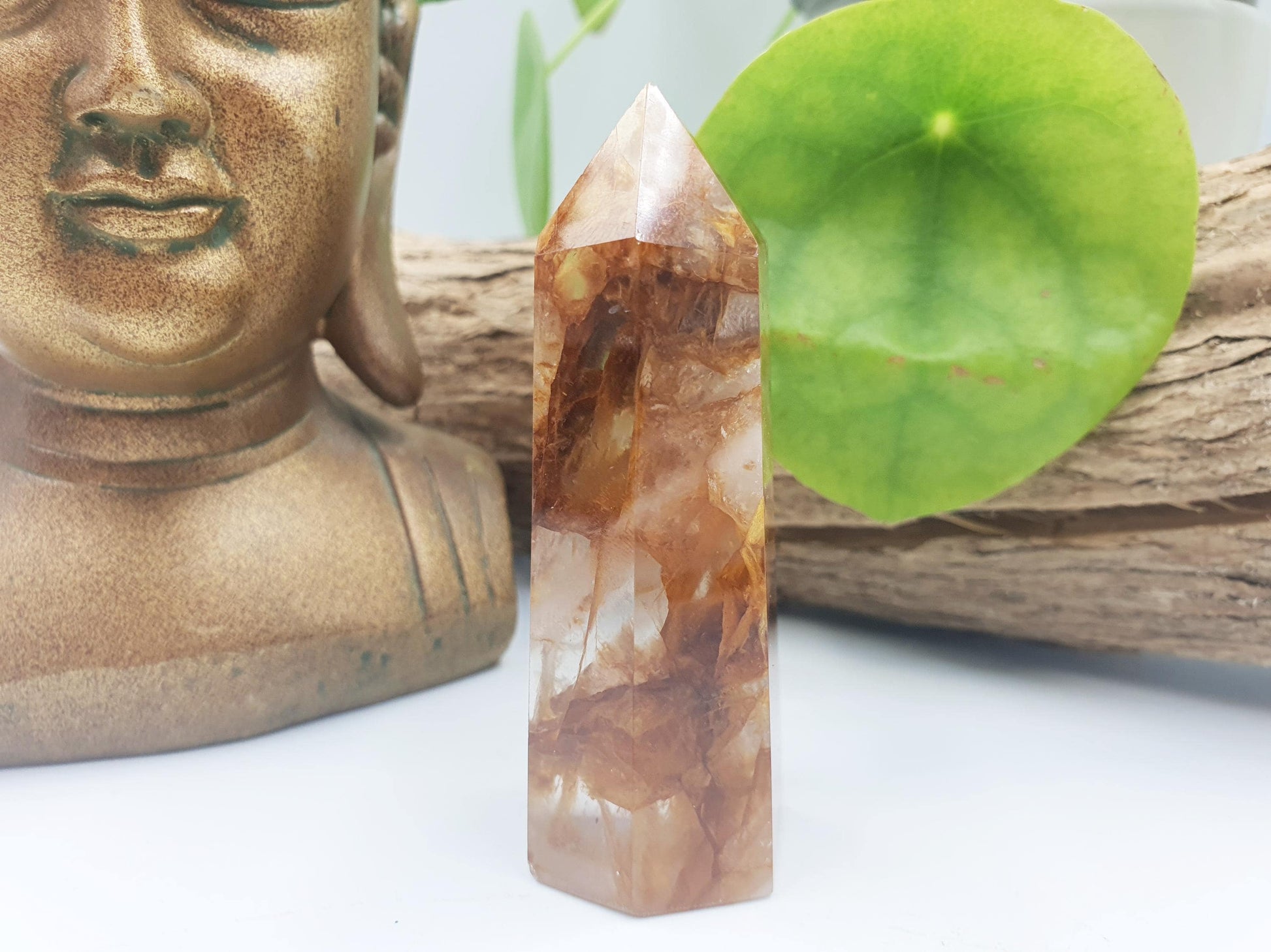 Golden Healer Tower / Golden Healer Crystal Point / Healer Quartz Obelisk / Healing Tower - 95g