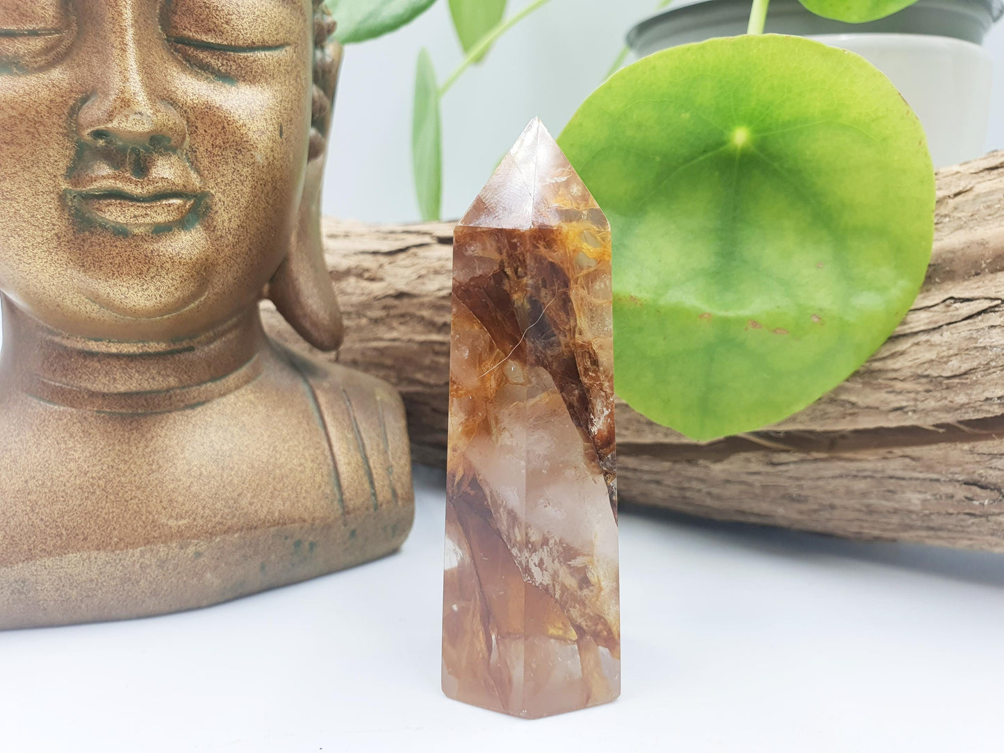 Golden Healer Tower / Golden Healer Crystal Point / Healer Quartz Obelisk / Healing Tower - 95g