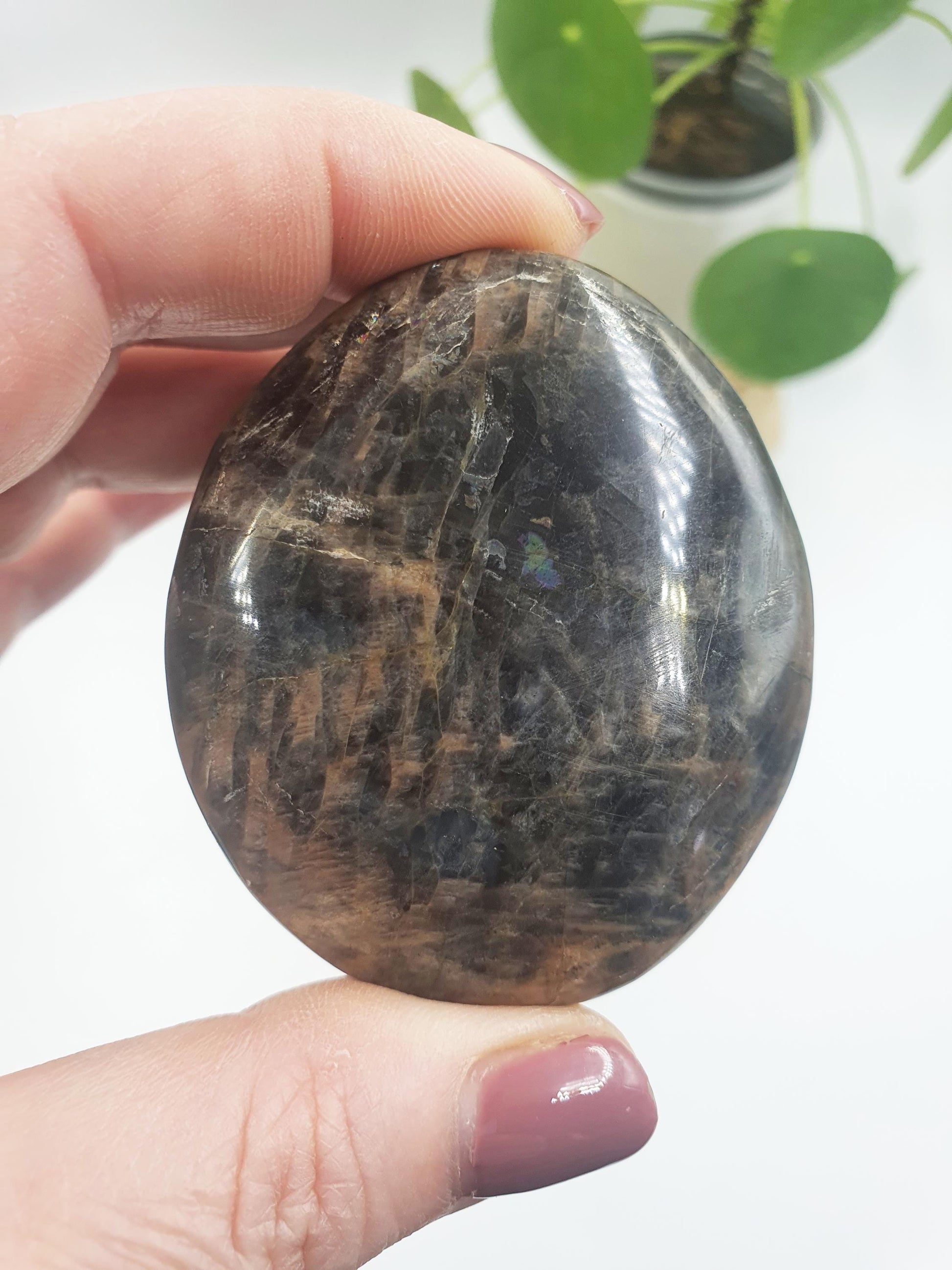 Moonstone Palm / Moonstone Palm Stone / Reiki Crystal Palm / Meditation Palm - 70g