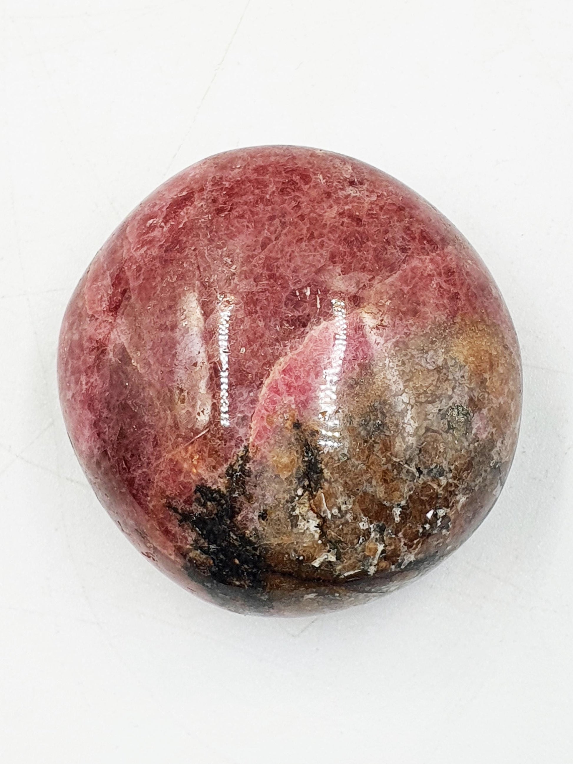 Rhodonite Palm Stone / Rhodonite Palm / Pocket Crystal / Meditation Palm / Reiki Crystal Palm - 100g