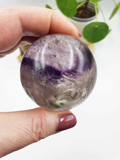 A Grade Phantom Amethyst Sphere with rainbow/ High Grade Amethyst Crystal Ball / Crystal Collectors Sphere - 51mm