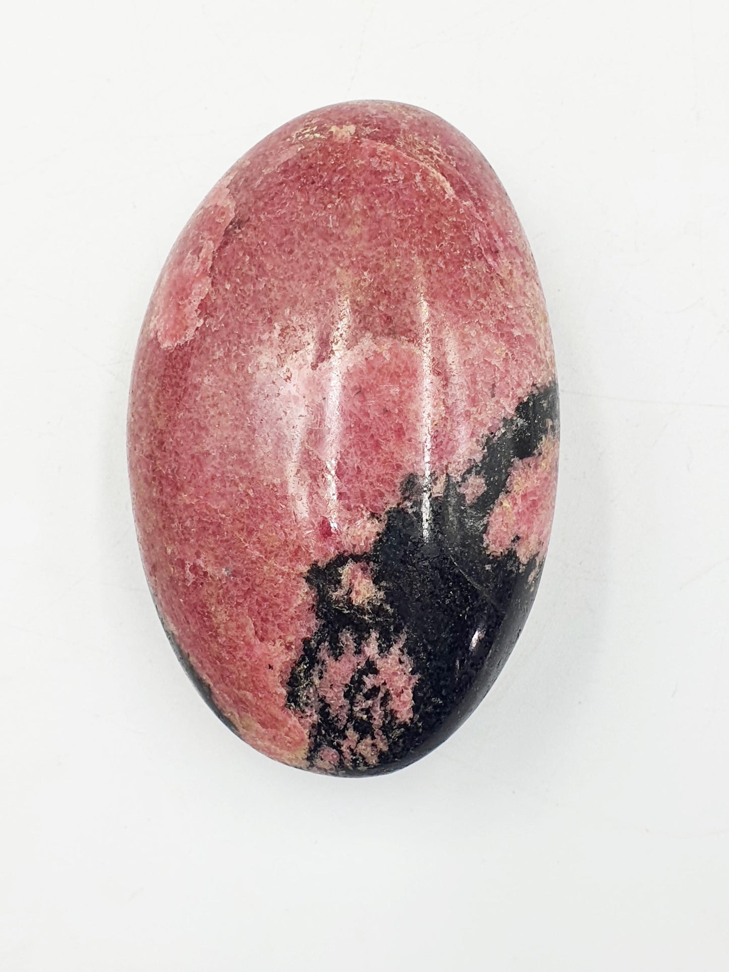 HUGE Beautiful Rhodonite Palm Stone / Rhodonite Palm / Reiki Crystal Palm / Meditation Palm - 250g