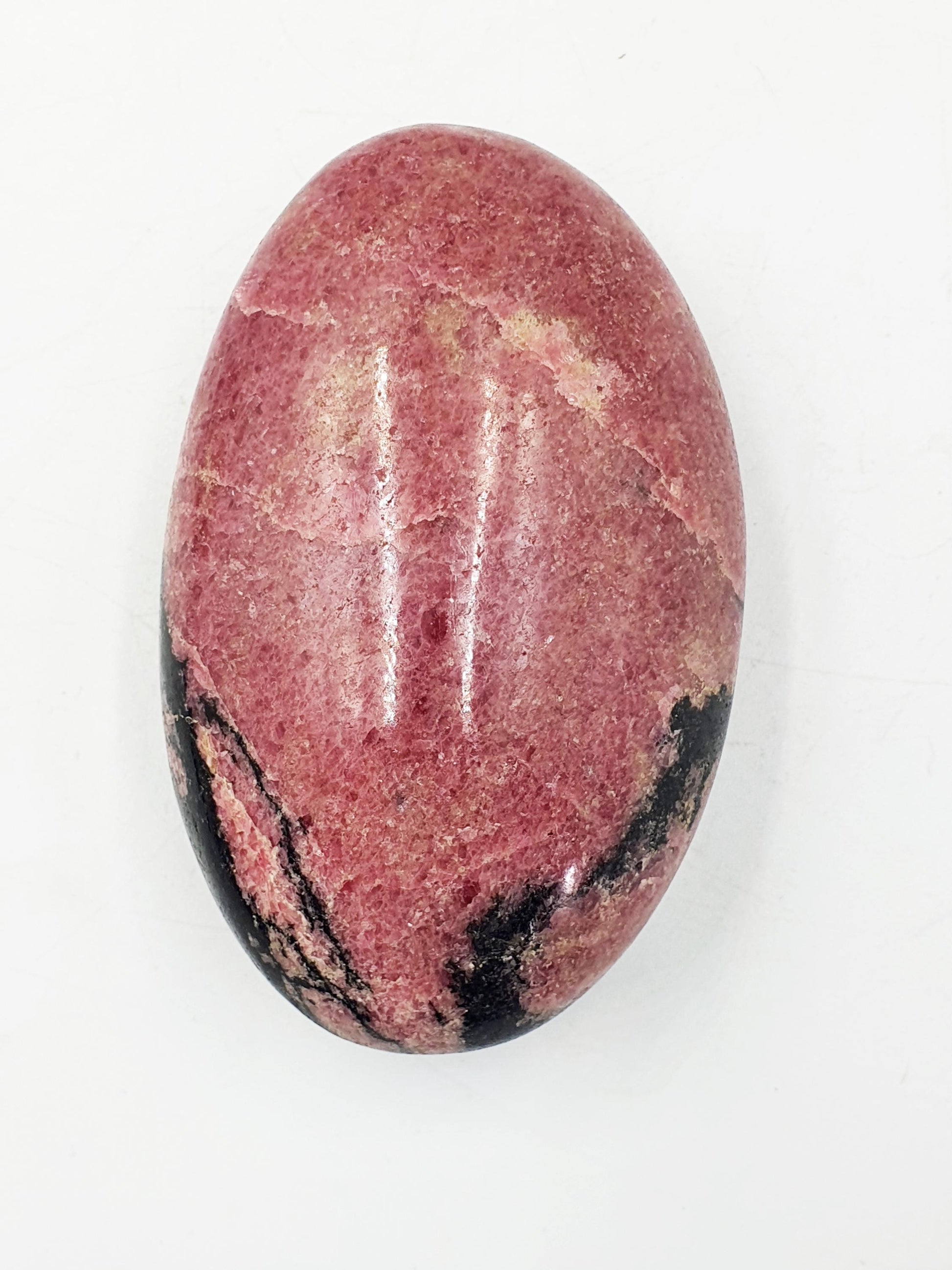 HUGE Beautiful Rhodonite Palm Stone / Rhodonite Palm / Reiki Crystal Palm / Meditation Palm - 250g