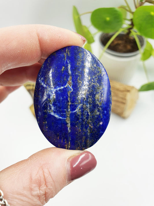 Beautiful Lapis Lazuli Palm / Lapis Lazuli Palmstone / Pocket Crystal / Meditation Palm / Lapis Reki Crystal Palm - 60g