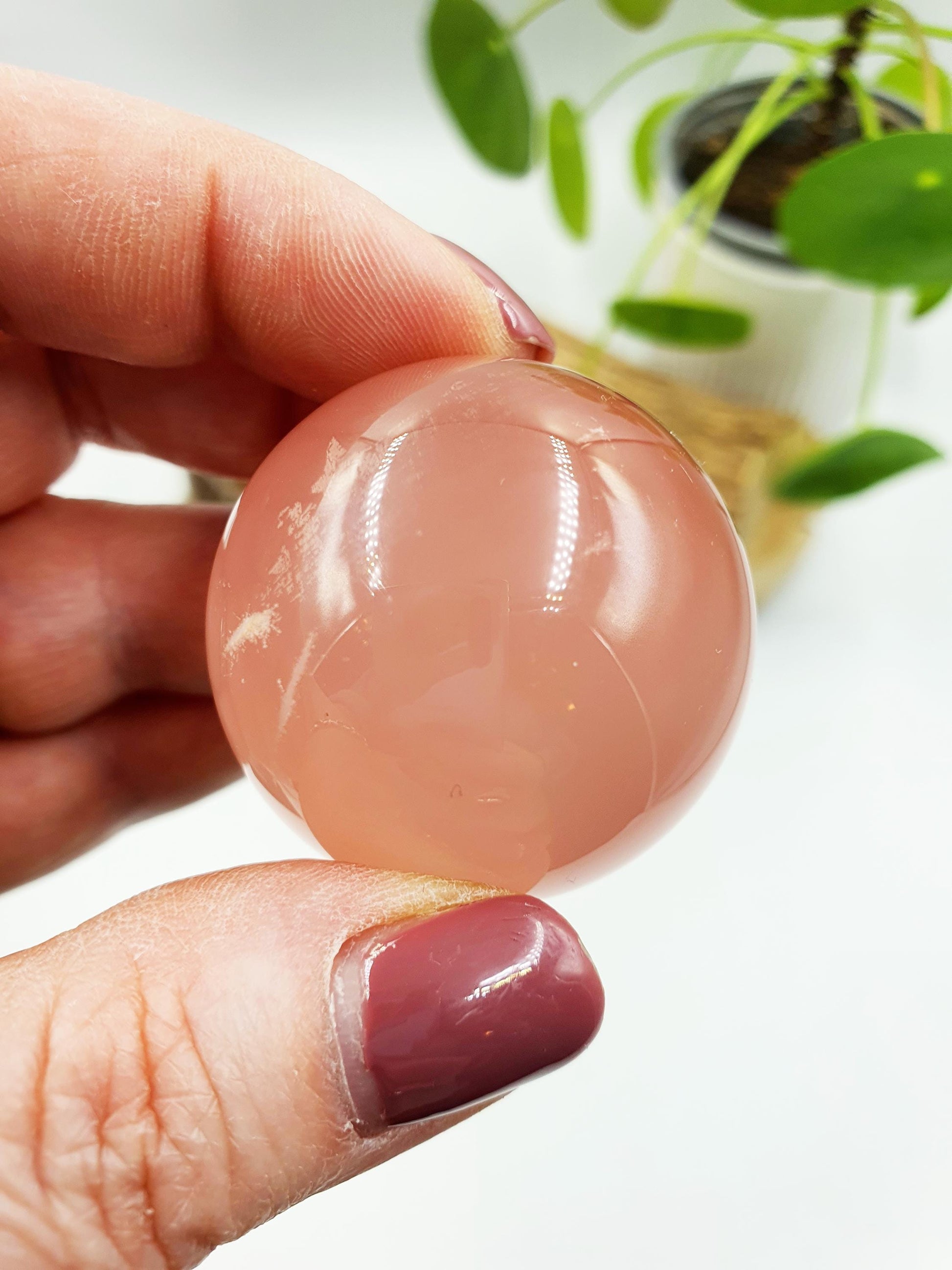 Rare Rose Quartz with Garden and strong Starlight and rainbow / Garden Rose Quartz Sphere / Collectors Crystal Sphere - 38.7mm