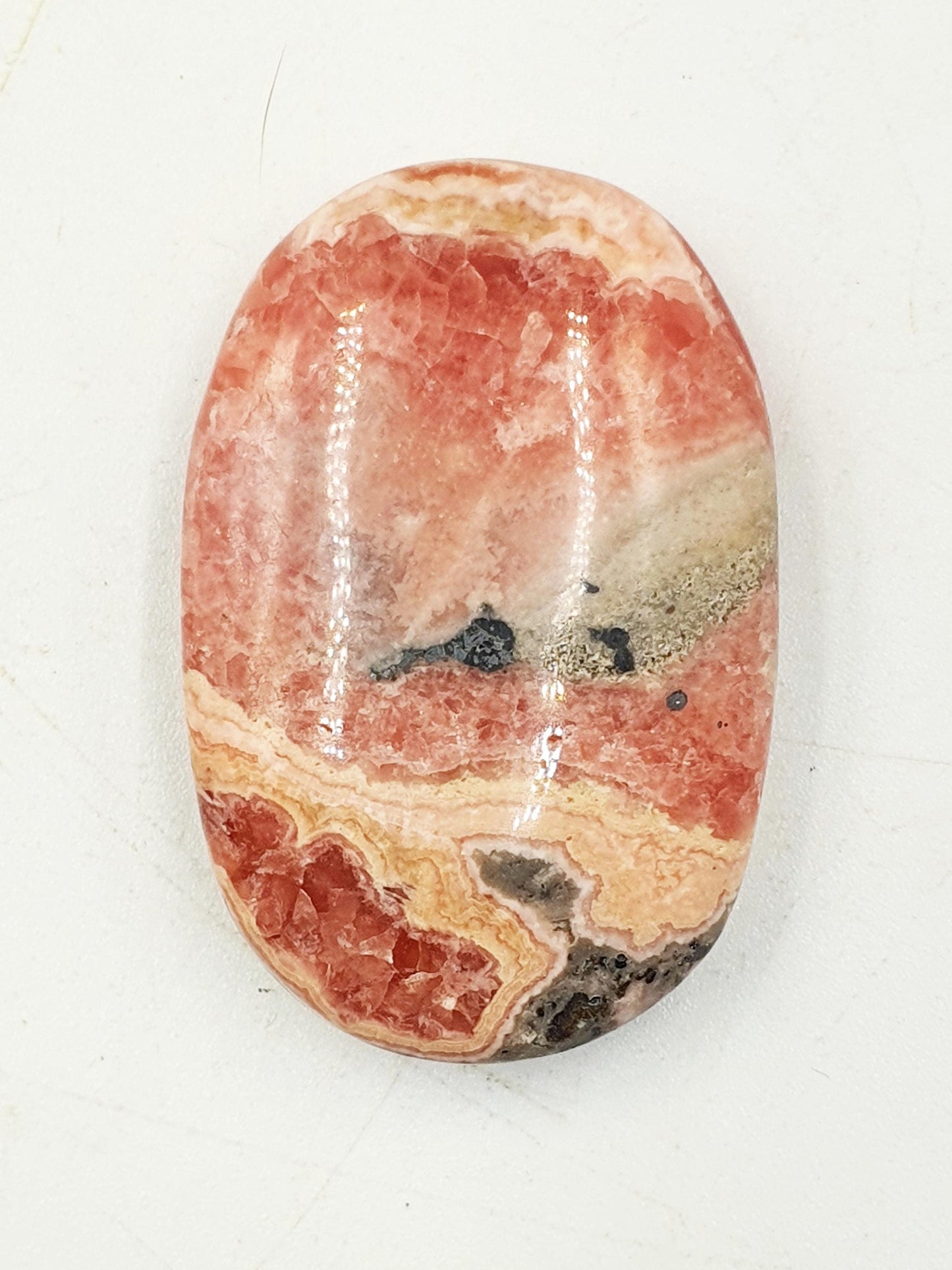 High Grade Rhodochrosite Palm / Rhodochrosite Palm Stone / Rhodochrosite Meditation Crystal / Reiki Crystal Palm - 25g