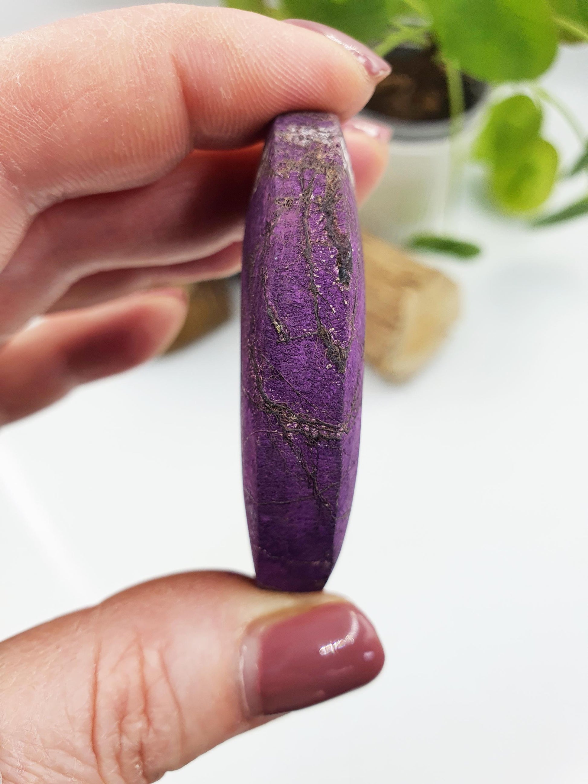 Beautiful Purpurite Palm / Purpurite Palm Stone / Purpurite Pocket Stone / Rare Palm Stone / Meditation Palm - 55g