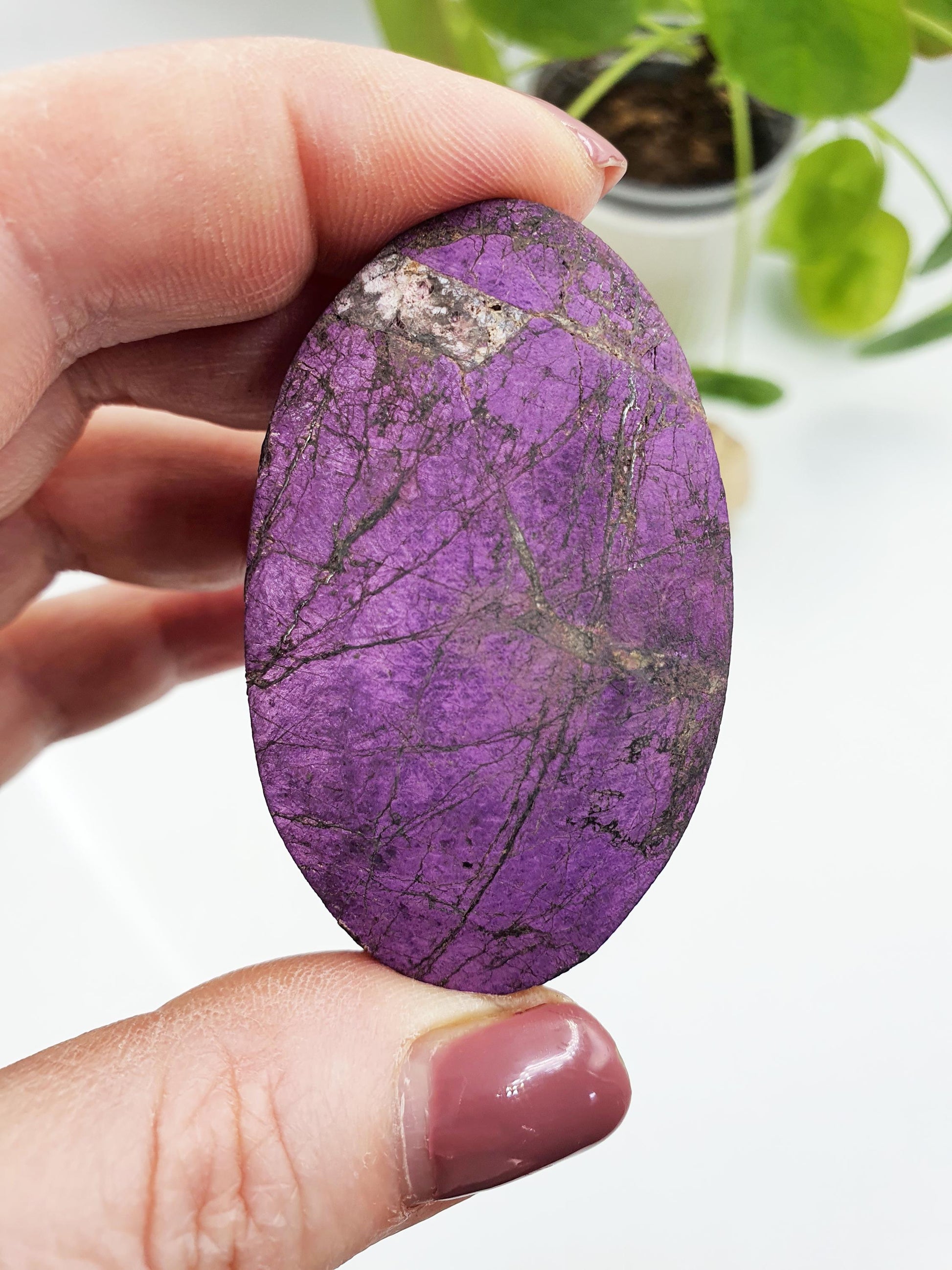 Beautiful Purpurite Palm / Purpurite Palm Stone / Purpurite Pocket Stone / Rare Palm Stone / Meditation Palm - 55g