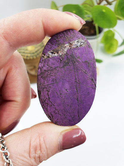 Beautiful Purpurite Palm / Purpurite Palm Stone / Purpurite Pocket Stone / Rare Palm Stone / Meditation Palm - 55g