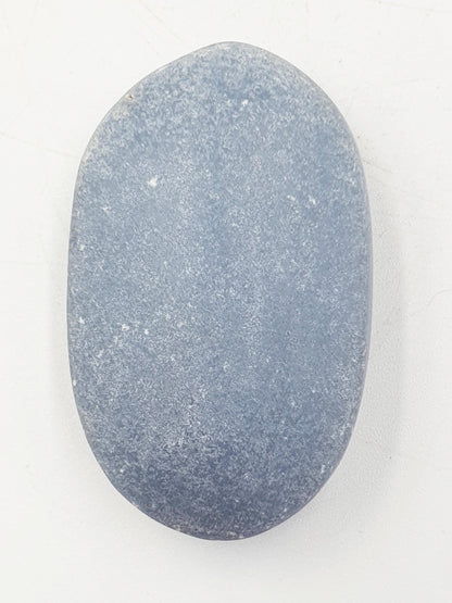 Lovely Angelite Palm / Angelite Palm Stone / Pocket Stone / Meditation Palm / Reiki Crystal Palm - 55g