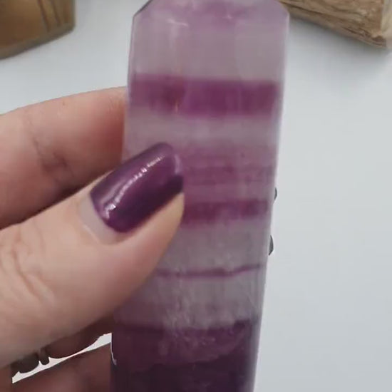 Discounted Fluorite Tower / Beautiful Fluorite Point / Fluorite Obelisk / Broken But Beautiful - 195g