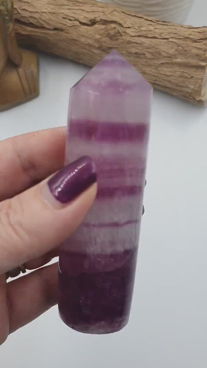 Discounted Fluorite Tower / Beautiful Fluorite Point / Fluorite Obelisk / Broken But Beautiful - 195g