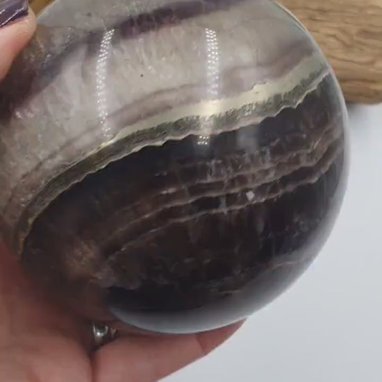 Beautiful Fluorite & Pyrite Sphere - 102mm