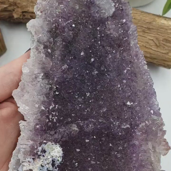 Beautiful Sparkly Galaxy Amethyst Slab Crystal Cluster - 799g