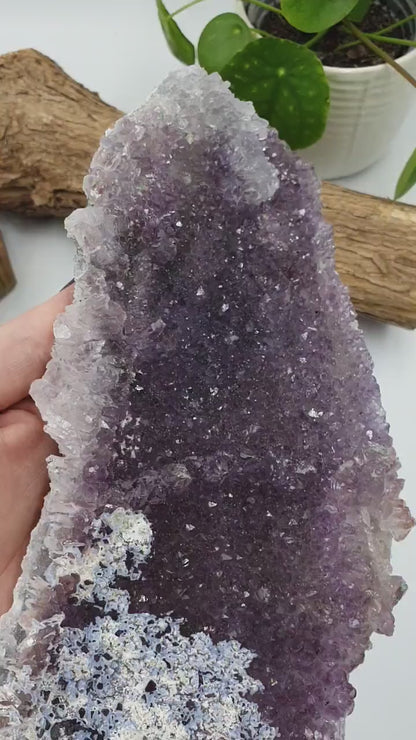 Beautiful Sparkly Galaxy Amethyst Slab Crystal Cluster - 799g