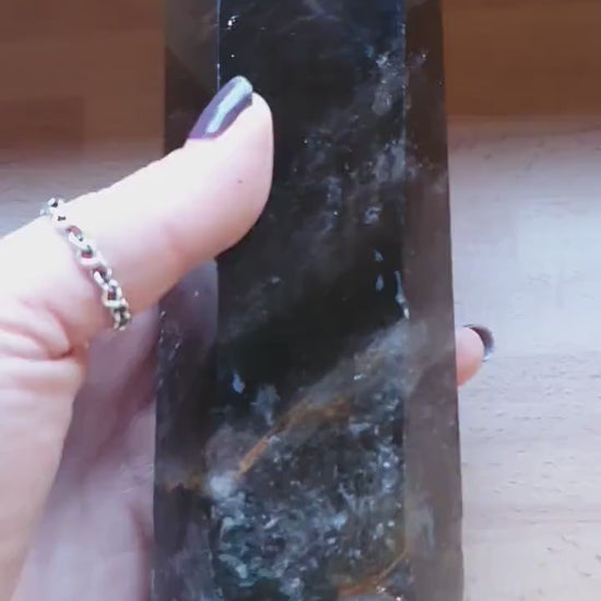 Gorgeous Smoky Quartz Tower with Stand / Smoky Quartz Crystal  Point / High Grade Smoky Quartz - 865g