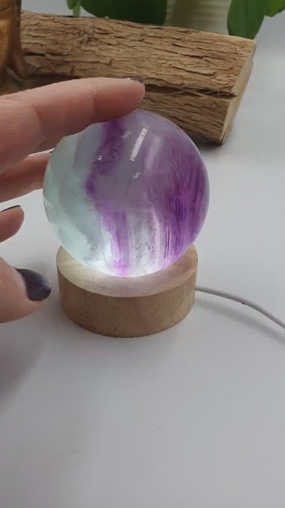 Beautiful Watermelon Fluorite Sphere - 64mm