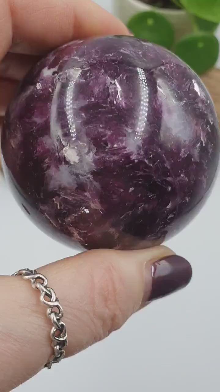 A Grade flashy beautiful Purple Mica Crystal Sphere - 60mm