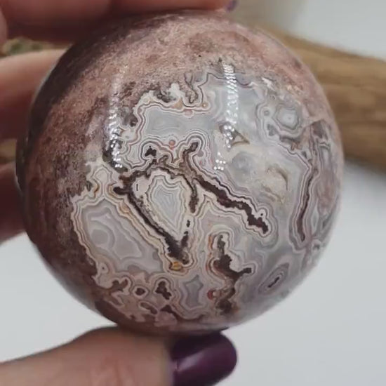 Mexican Crazy Lace Agate Sphere / Crazy Lace Crystal Ball / Mexian Lace Crystal Orb / Healing Sphere - 59mm