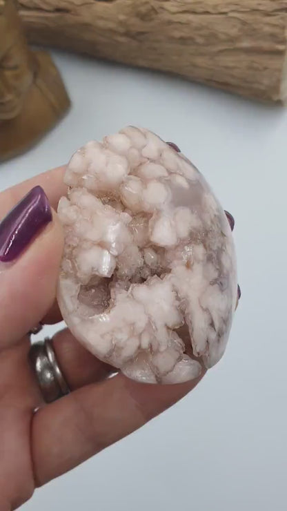 Large High Grade Pink Amethyst druzy Palm / Pink Amethyst Palm Stone / Pink Amethyst Pocket Crystal / Meditation Palm - 95g